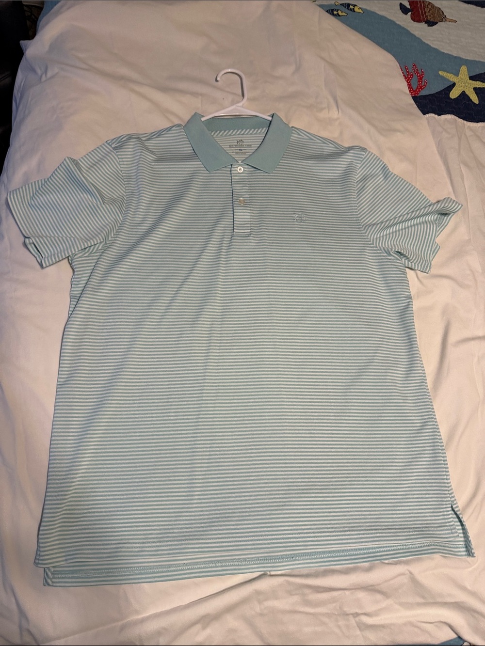 Southern Tide Men’s Light Aqua Thin-Stripe Polo